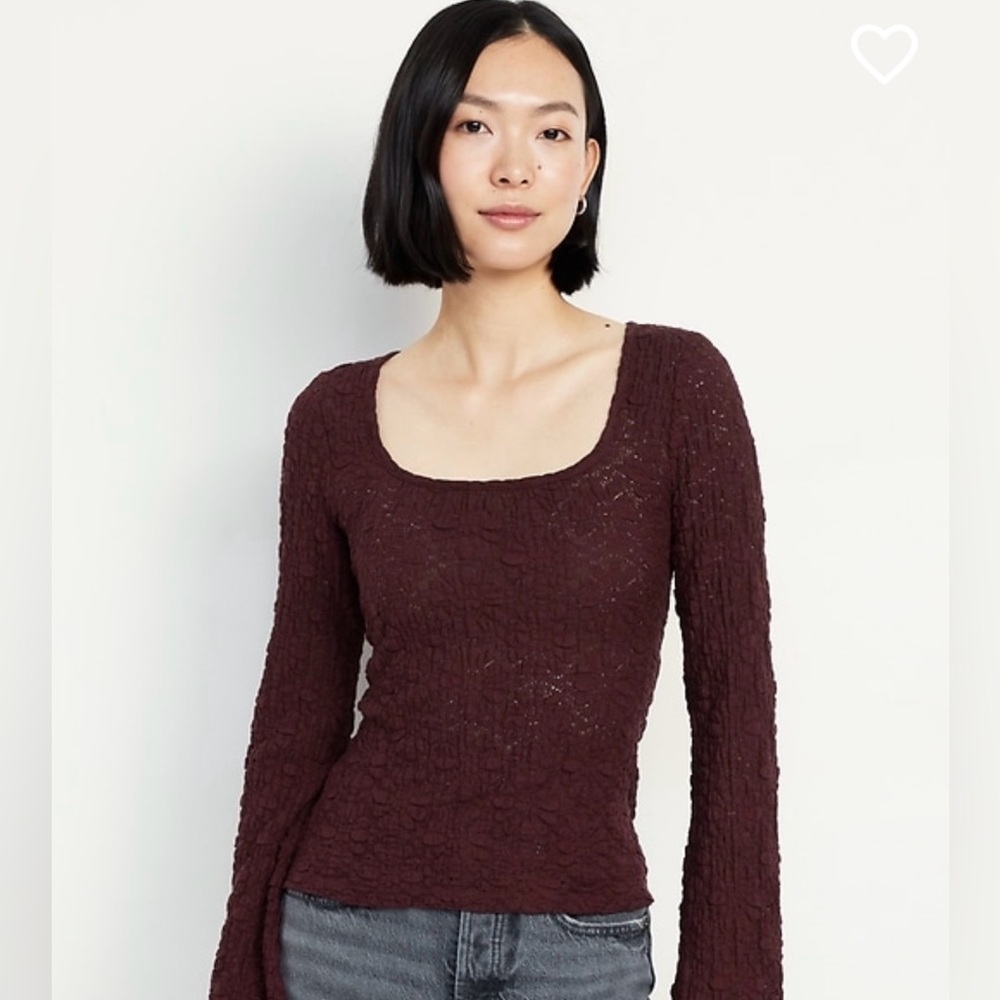 💗Women's Burgundy Textured Top💗